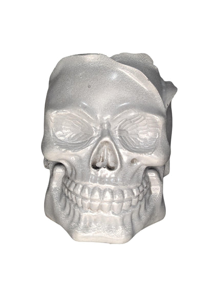 Concrete Skull Jar: Gothic Home Decor, Halloween Decoration