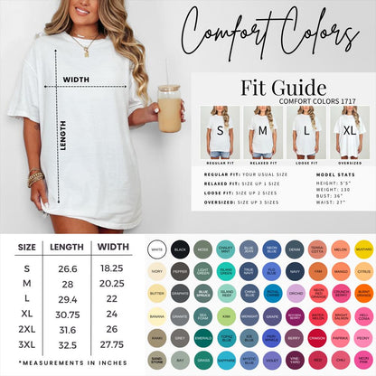 Comfort Colors Tshirt, Unisex S-3XL, Summer Short Sleeve, Casual Loose Fit, Trendy Everyday Tee, Multiple Colors, Fashion Essential