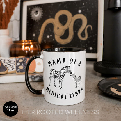 Mama of a Medical Zebra Coffee Mug | Rare Disease Awareness Mom Tea Mug | Supportive Gift for Chronic Illness Mother | Caregiver Coffee Cup