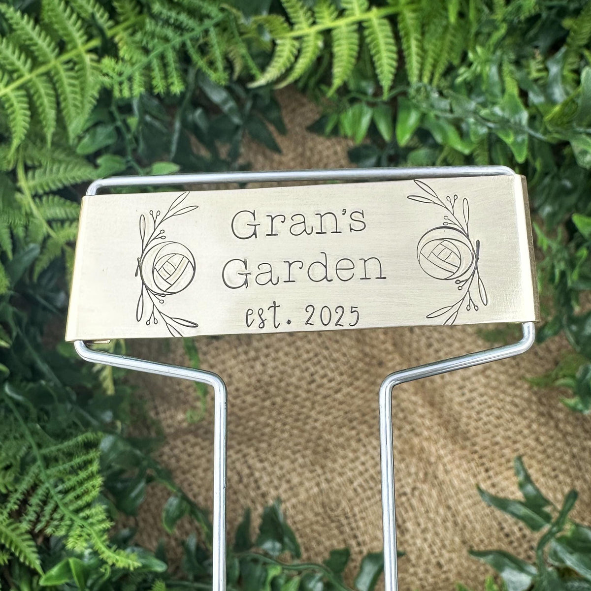 Hand Stamped Brass Garden Tag: Herb &amp; Vegetable Marker