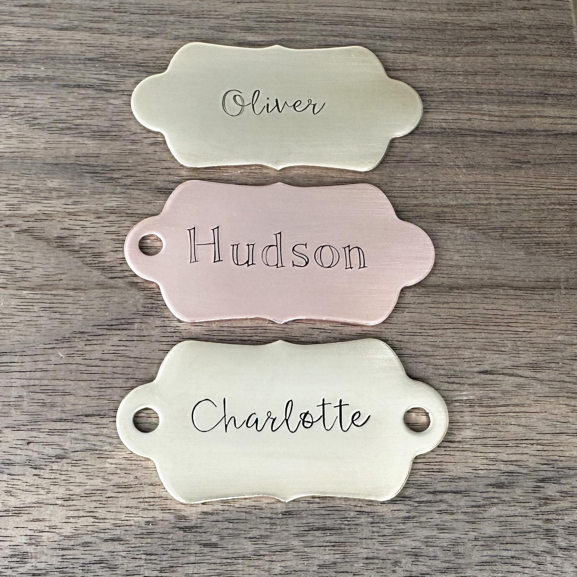 Hand Stamped Brass or Copper Gift Tag: Personalized Wedding Favor