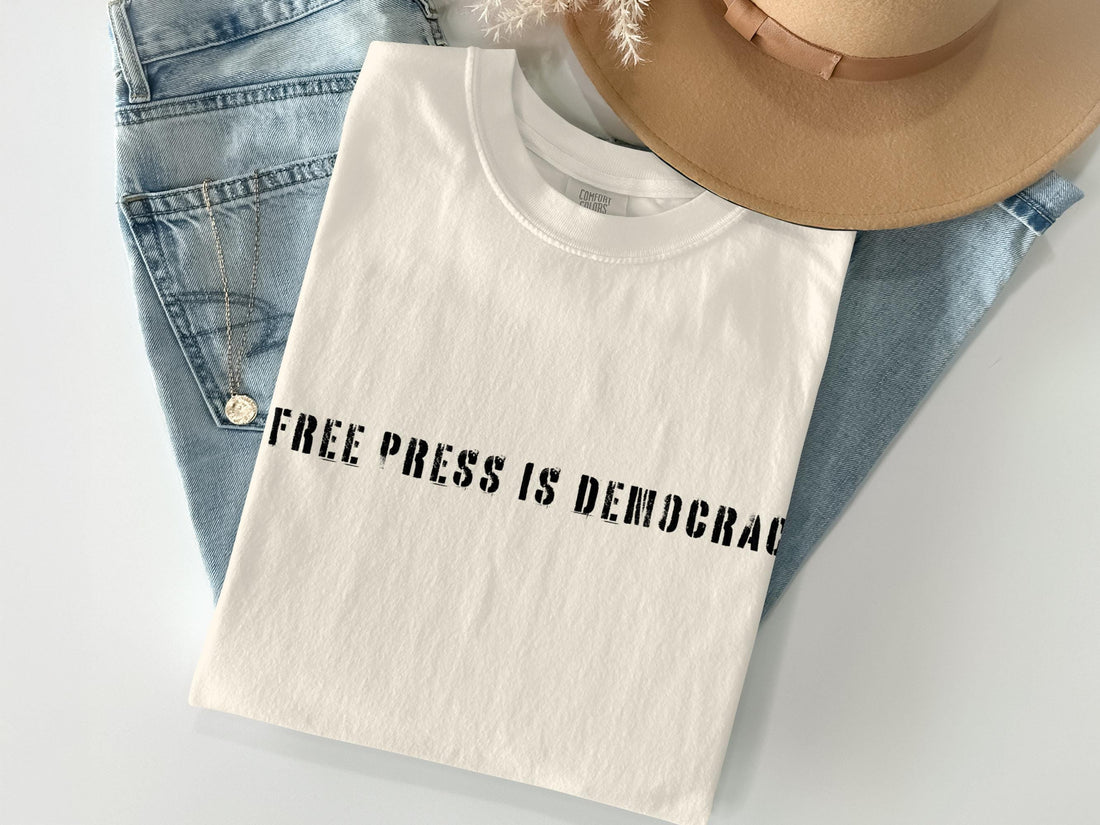 Free Press is Democracy Graphic Tee, Unisex Tshirt, Journalist Gift, Statement Shirt, Political Tee, Casual Wear, Unique Graphic Tee