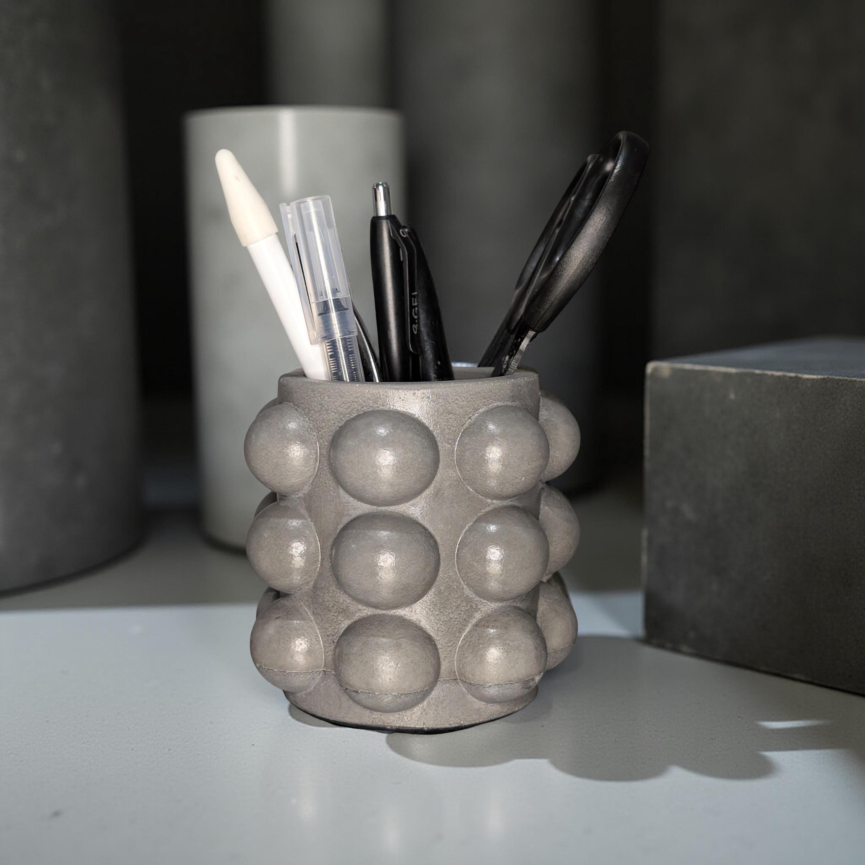 Modern Concrete Bubble Jar: Decorative Storage Organizer