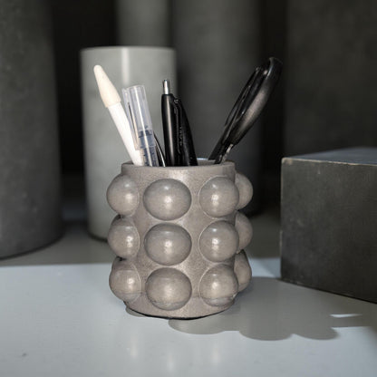 Modern Concrete Bubble Jar: Decorative Storage Organizer
