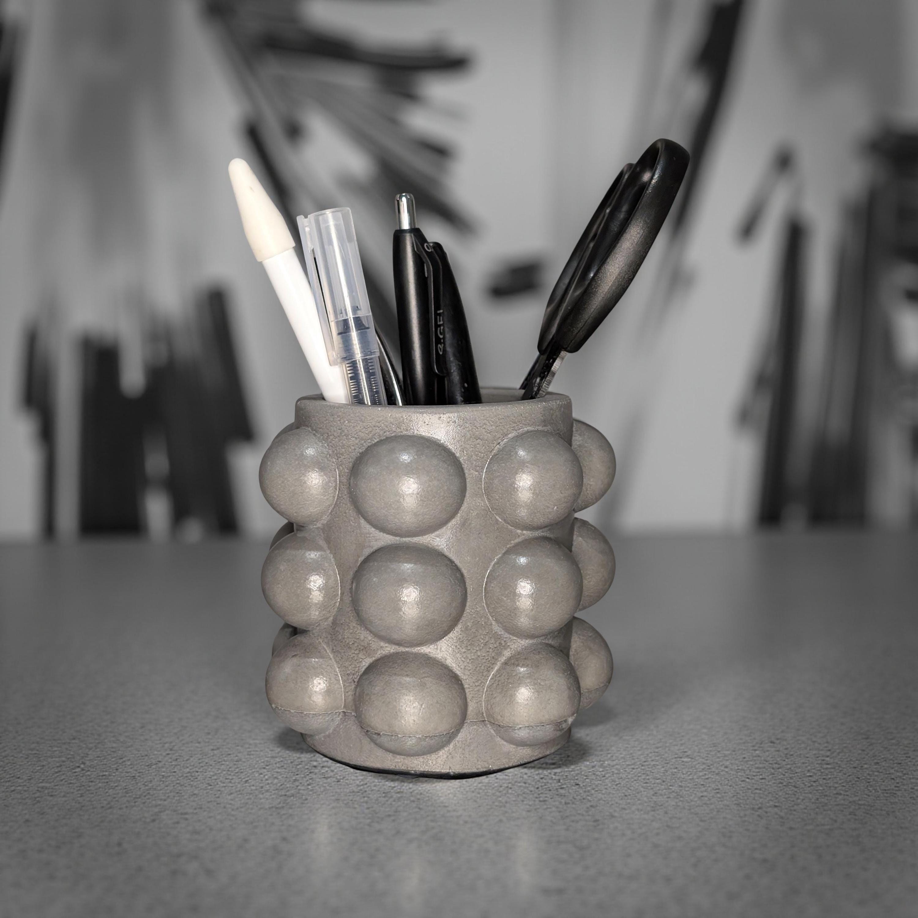 Modern Concrete Bubble Jar: Decorative Storage Organizer