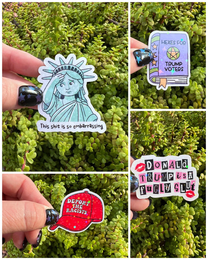 Anti Trump Sticker Bundle (14 stickers): Feminist, Liberal, Resist Decals