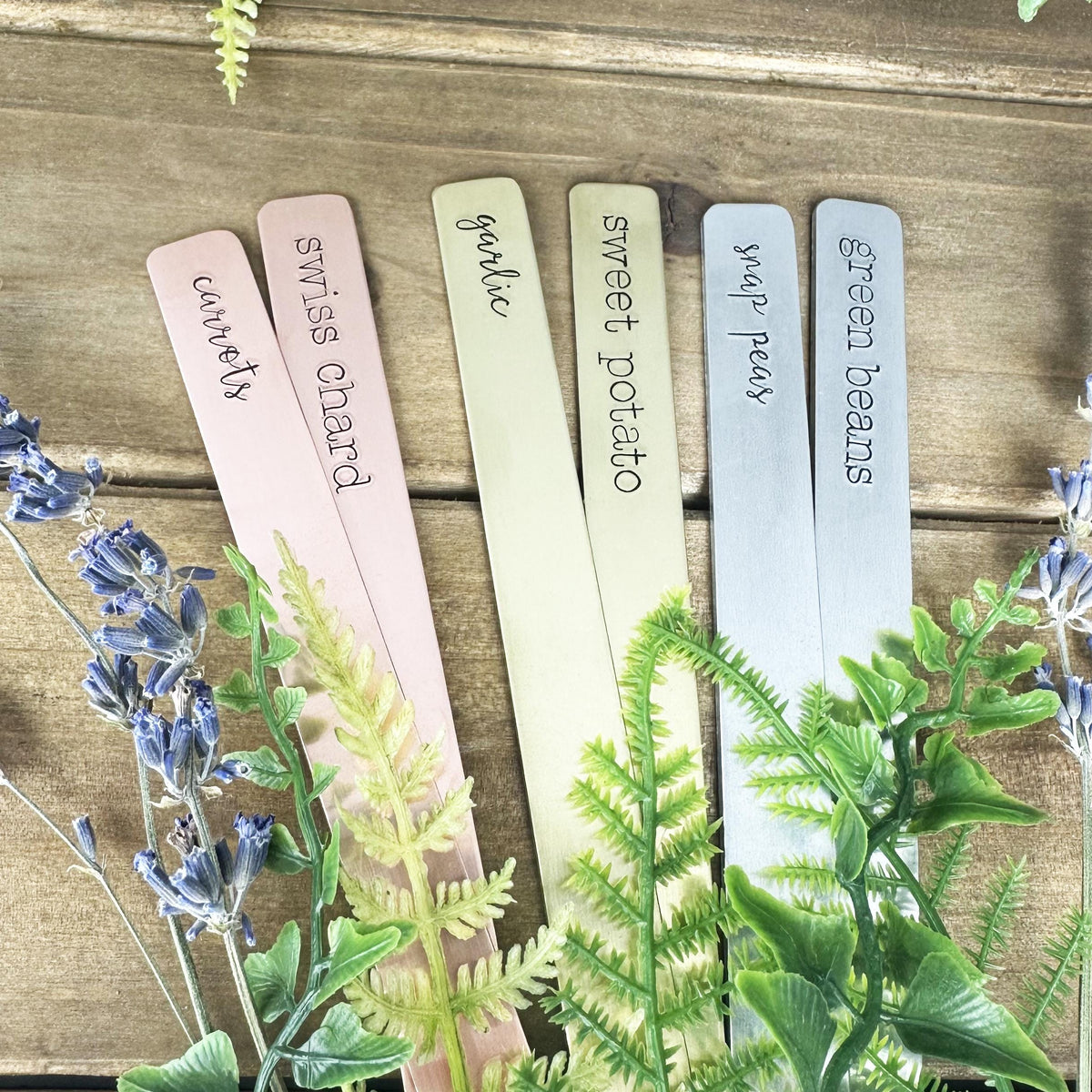 Hand Stamped Garden Marker: Custom Herb &amp; Veggie Stakes