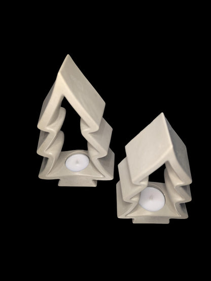 Concrete Christmas Tree Tea Light Holder: Modern Holiday Decor