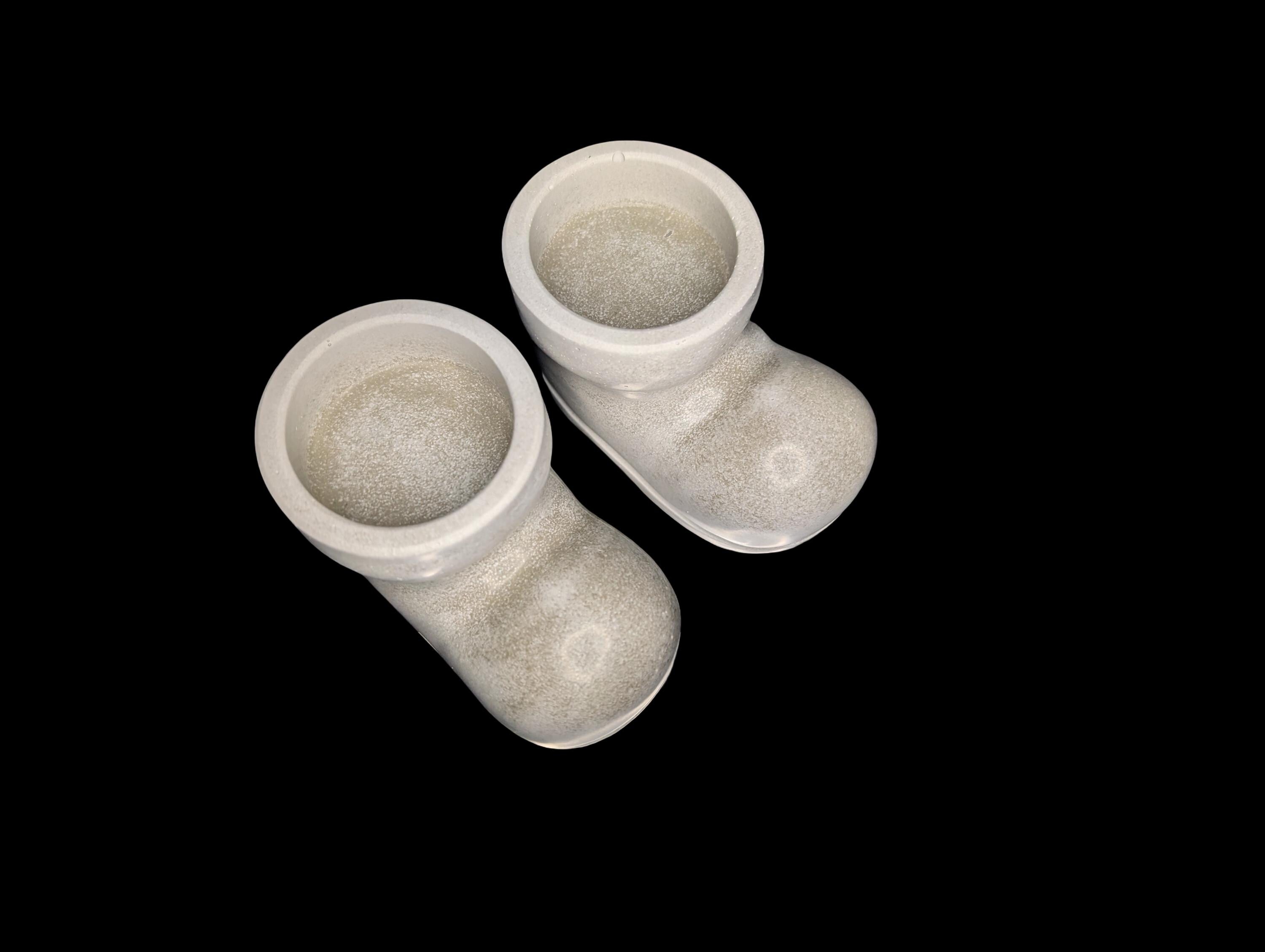 Concrete Santa Boot Tea Light Holders (Set of 2) - Christmas Decor