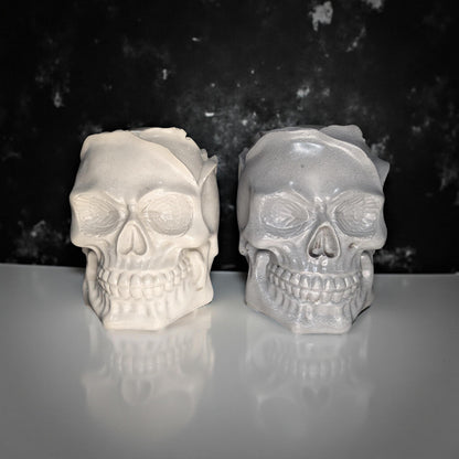 Concrete Skull Jar: Gothic Home Decor, Halloween Decoration