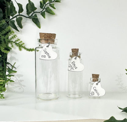 Custom Pet Fur and Whiskers Memorial Jar: Handcrafted Keepsake, Aluminum Charm