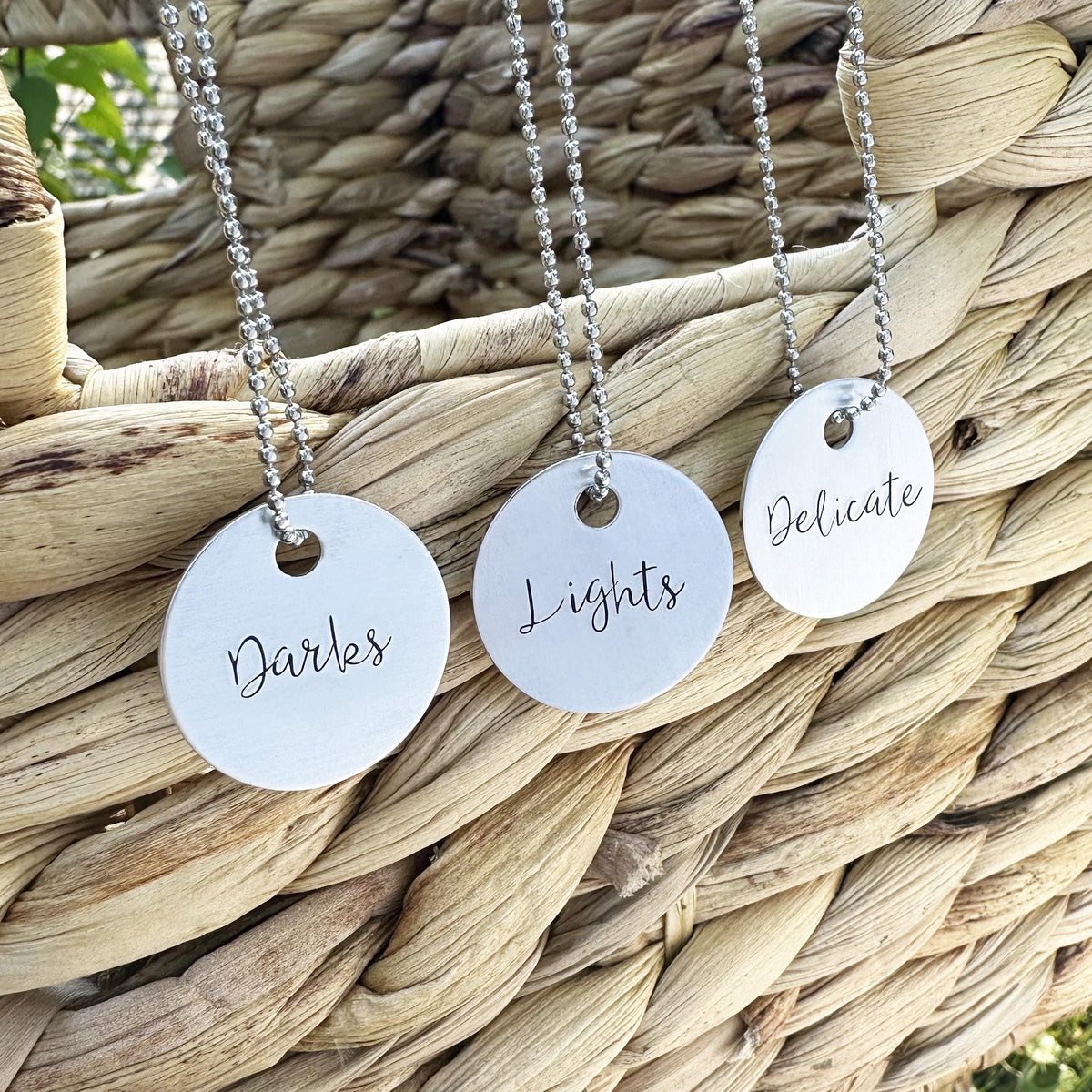 Hand-Stamped Brass Home Organization Labels: Custom Laundry &amp; Bathroom Decor