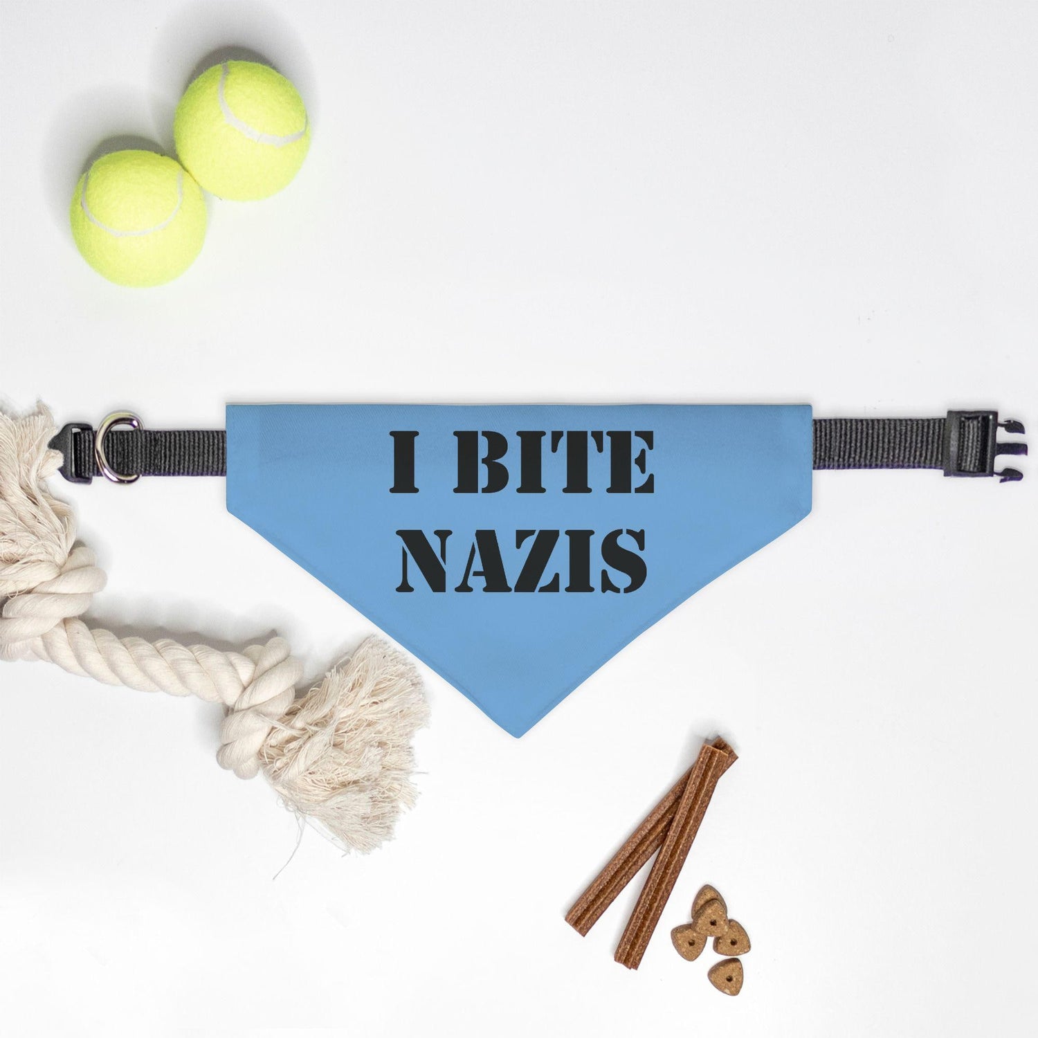 Pet Bandana, I Bite N*zis, Anti Trump, Anti Musk, Dog Scarf, Cat Bandanna, Political Statement, Pet Accessories, 4 Sizes, Pet Protest