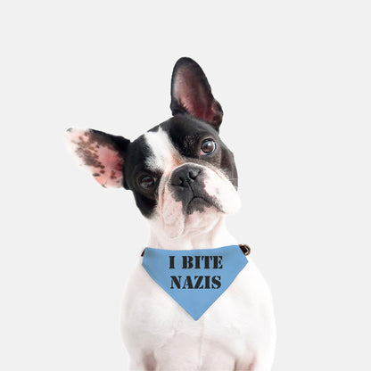 Pet Bandana, I Bite N*zis, Anti Trump, Anti Musk, Dog Scarf, Cat Bandanna, Political Statement, Pet Accessories, 4 Sizes, Pet Protest