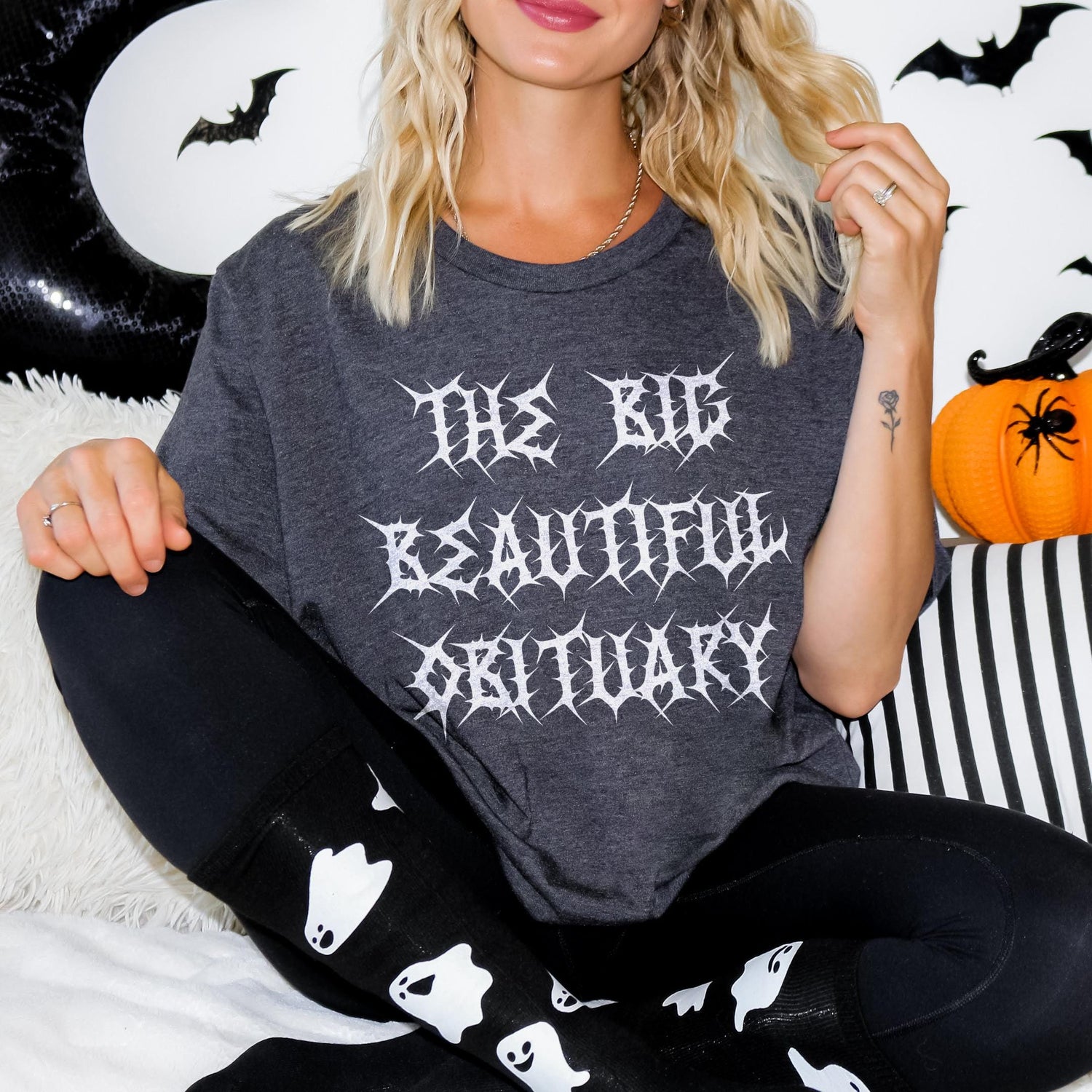 Unique Graphic Tee, Big Beautiful Sanctuary Shirt, Spooky Season Top, Halloween Themed Clothing, Trendy Casual Wear