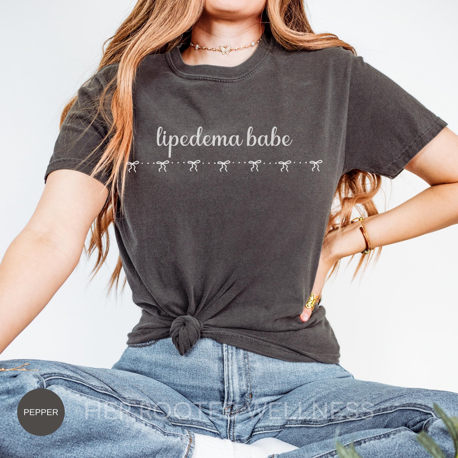 Lipedema Babe Shirt | Comfort Colors Lipoedema Awareness T-Shirt | Coquette Bows Tee | Advocacy Apparel | Adipose Disease Warrior Gift