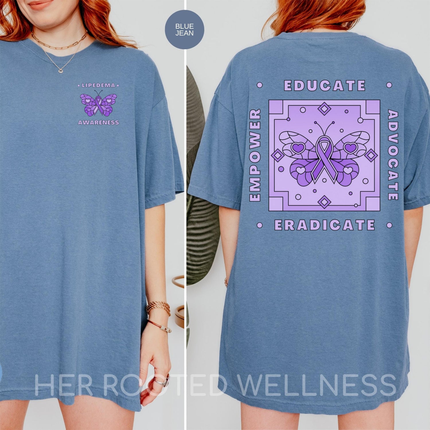 Lipedema Awareness Shirt, Comfort Colors Lipoedema T-Shirt, Adipose Disease Warrior Tee, Educate Advocate Empower Eradicate Advocacy Apparel