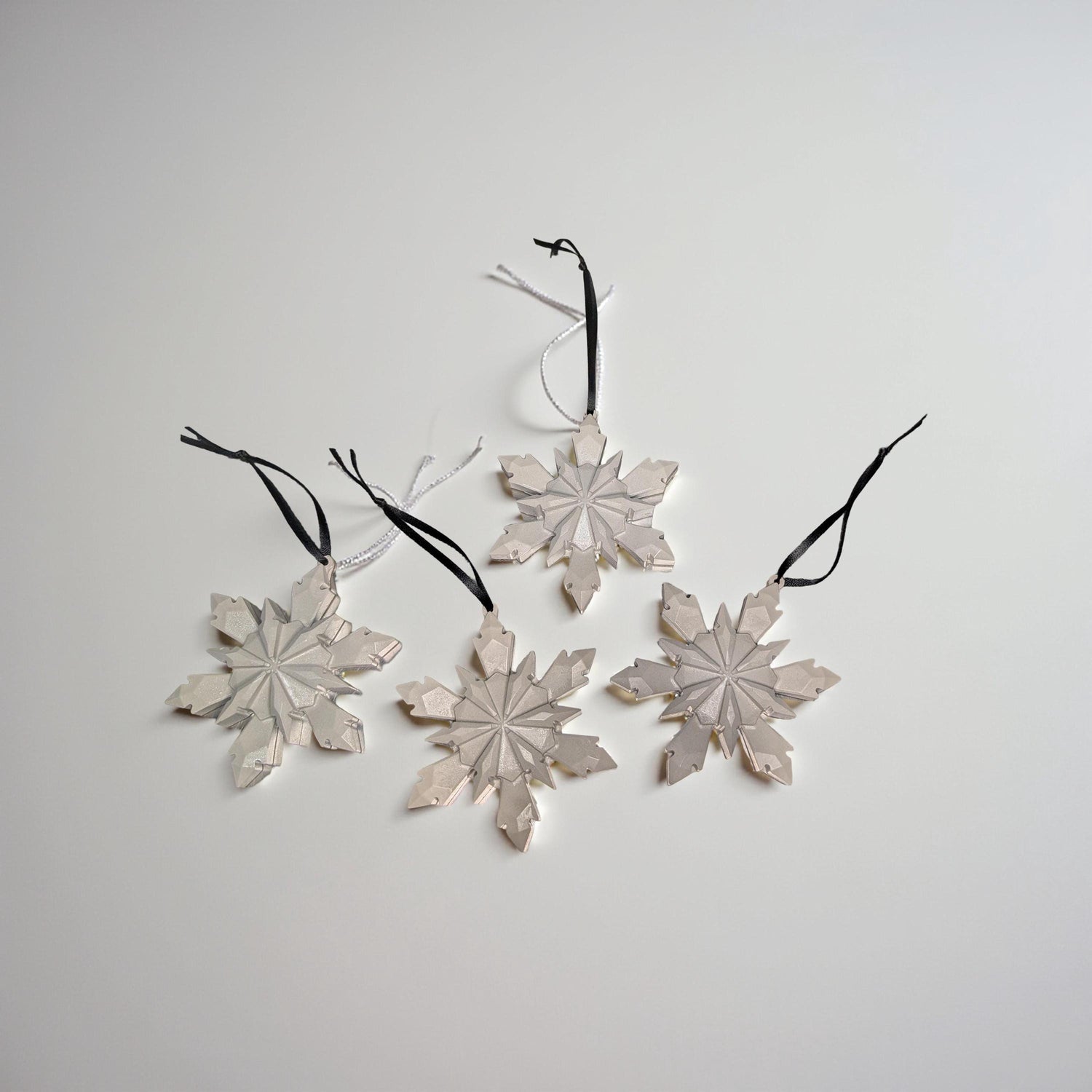 Concrete Snowflake Ornaments – Minimalist Christmas Ornaments – Modern Holiday Tree Décor – Sealed or Paintable – 4.6”