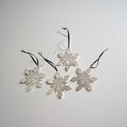 Concrete Snowflake Ornaments – Minimalist Christmas Ornaments – Modern Holiday Tree Décor – Sealed or Paintable – 4.6”