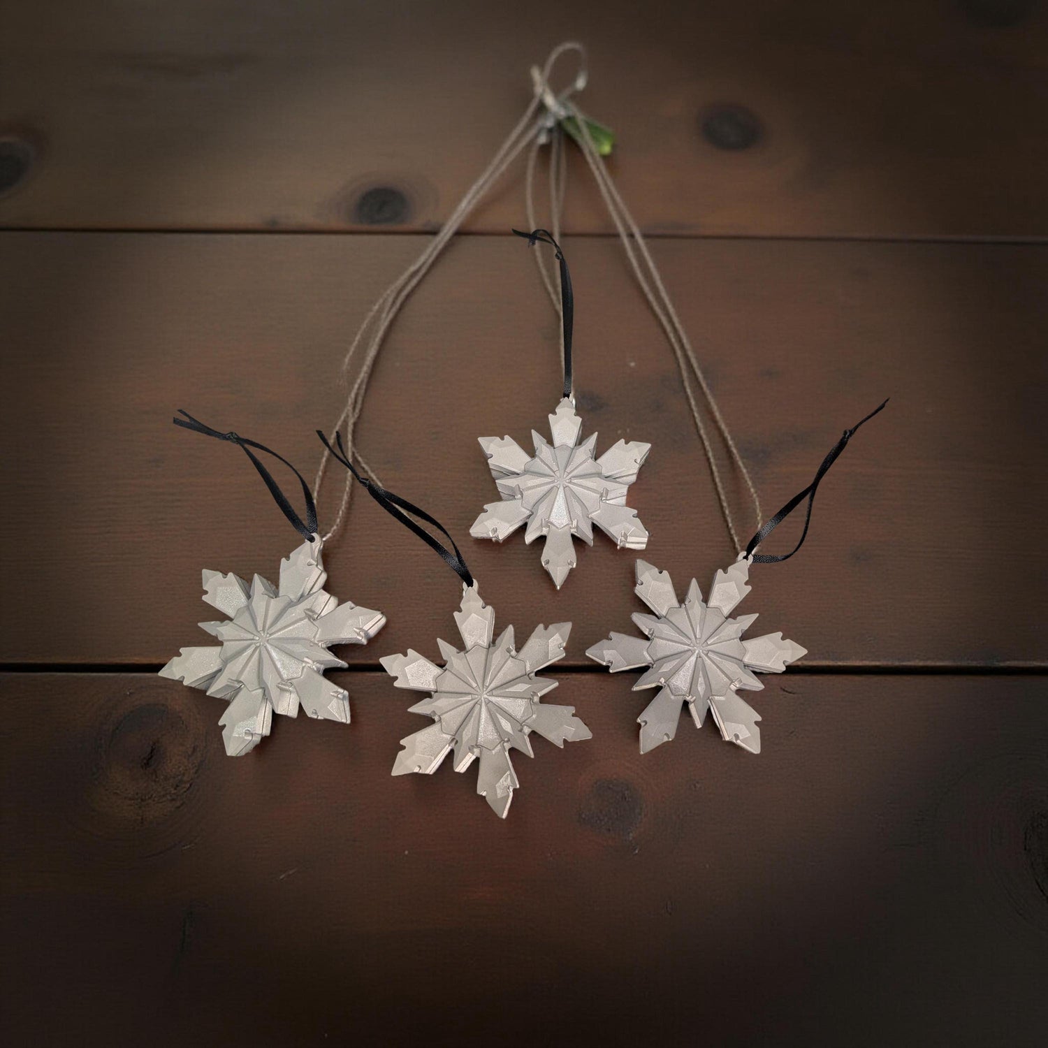 Concrete Snowflake Ornaments – Minimalist Christmas Ornaments – Modern Holiday Tree Décor – Sealed or Paintable – 4.6”