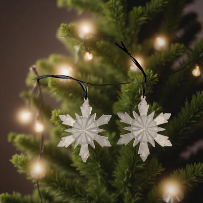 Concrete Snowflake Ornaments – Minimalist Christmas Ornaments – Modern Holiday Tree Décor – Sealed or Paintable – 4.6”