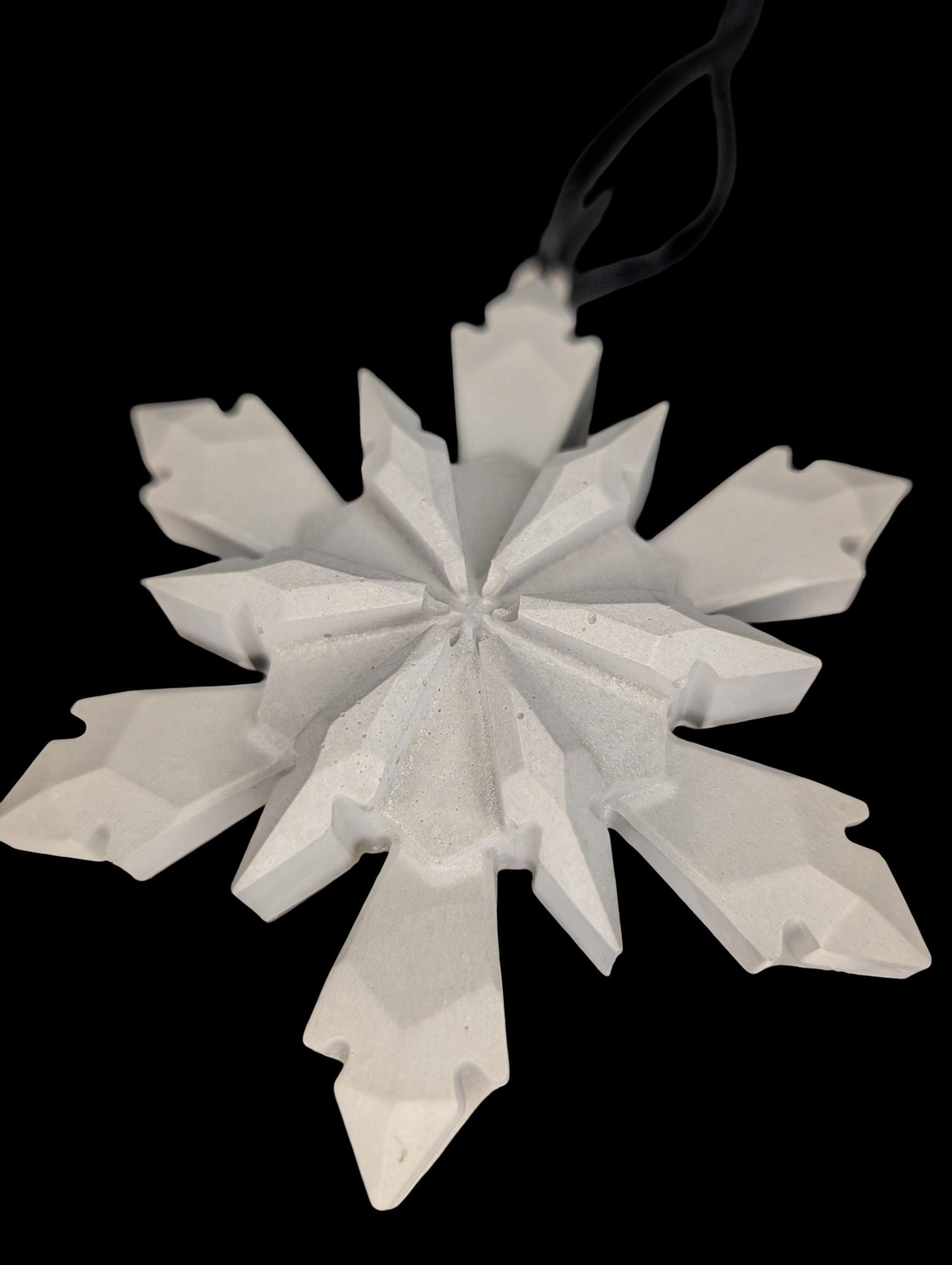 Concrete Snowflake Ornaments – Minimalist Christmas Ornaments – Modern Holiday Tree Décor – Sealed or Paintable – 4.6”