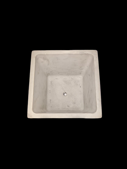 Square Concrete Planter with Drain Hole – 3.9”– Marble, Natural Concrete, or Gray – Indoor Outdoor Succulent or Cactus Planter