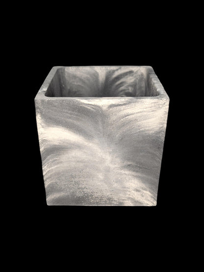 Square Concrete Planter with Drain Hole – 3.9”– Marble, Natural Concrete, or Gray – Indoor Outdoor Succulent or Cactus Planter
