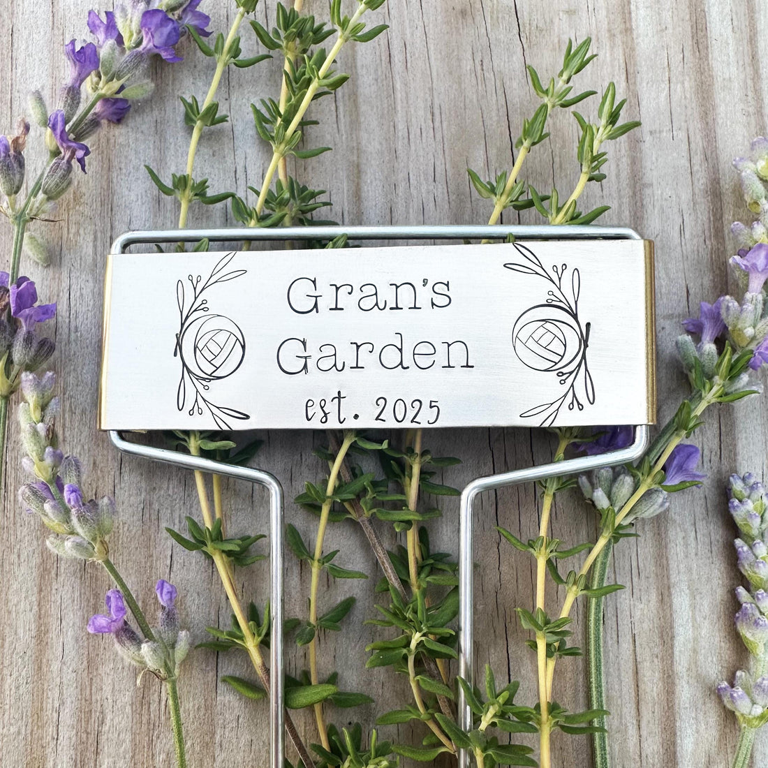 Hand Stamped Brass Garden Tag: Herb &amp; Vegetable Marker