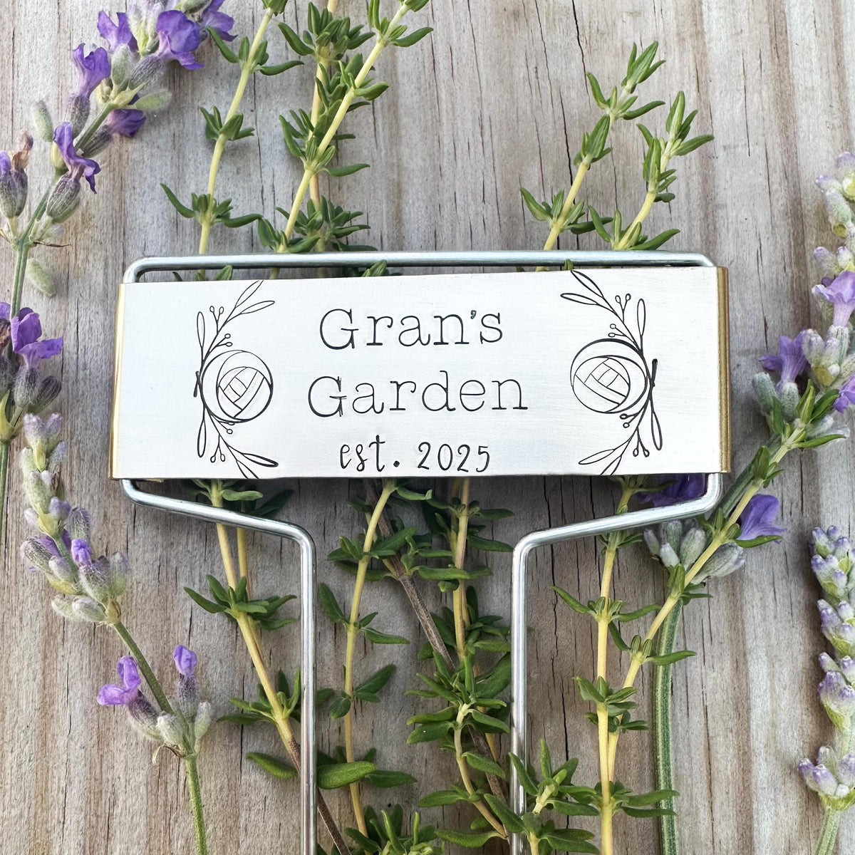 Hand Stamped Brass Garden Tag: Herb &amp; Vegetable Marker
