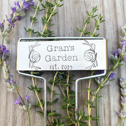 Hand Stamped Brass Garden Tag: Herb &amp; Vegetable Marker
