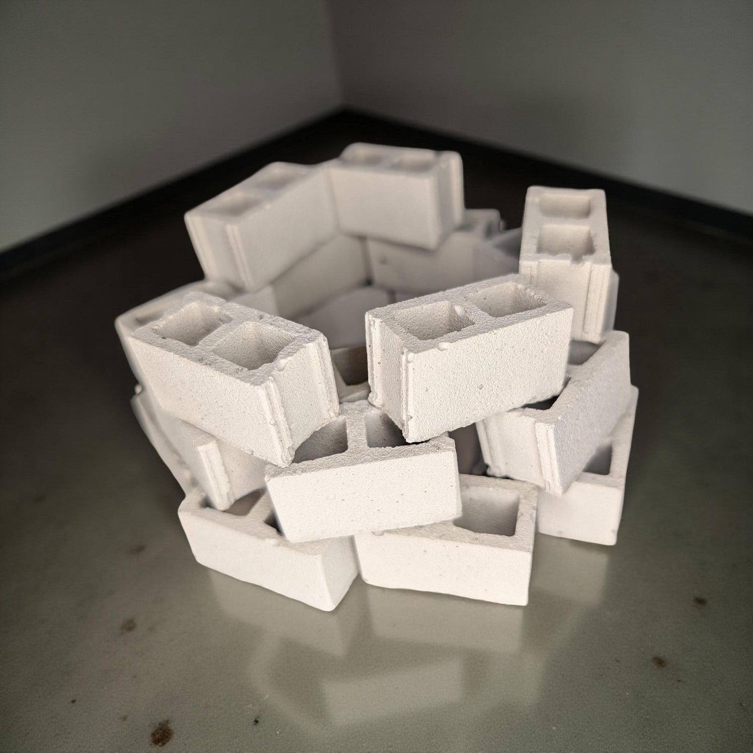 Mini Concrete Cinder Blocks | 1:12 Scale Realistic Tiny Bricks | Dollhouse Miniatures | Set of 2 Designs | Modern Industrial Decor