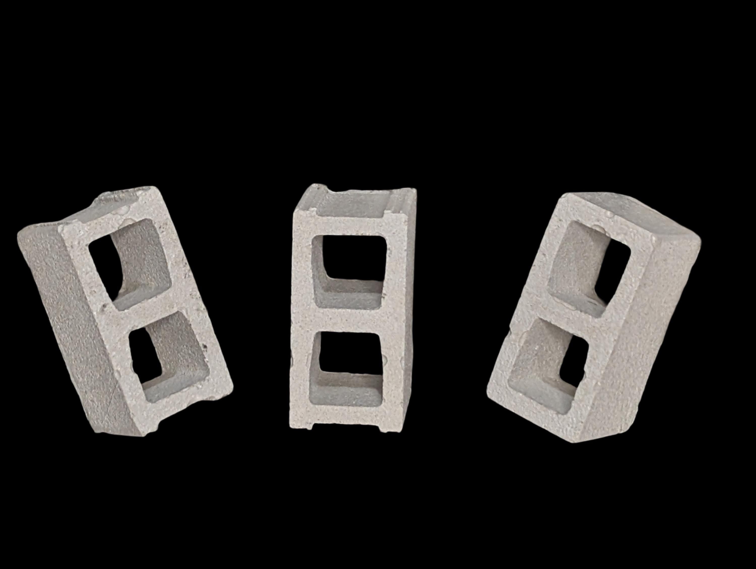 Mini Concrete Cinder Blocks | 1:12 Scale Realistic Tiny Bricks | Dollhouse Miniatures | Set of 2 Designs | Modern Industrial Decor