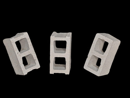 Mini Concrete Cinder Blocks | 1:12 Scale Realistic Tiny Bricks | Dollhouse Miniatures | Set of 2 Designs | Modern Industrial Decor