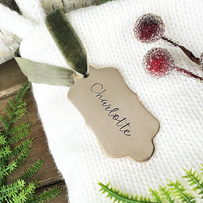 Hand Stamped Brass or Copper Gift Tag: Personalized Wedding Favor