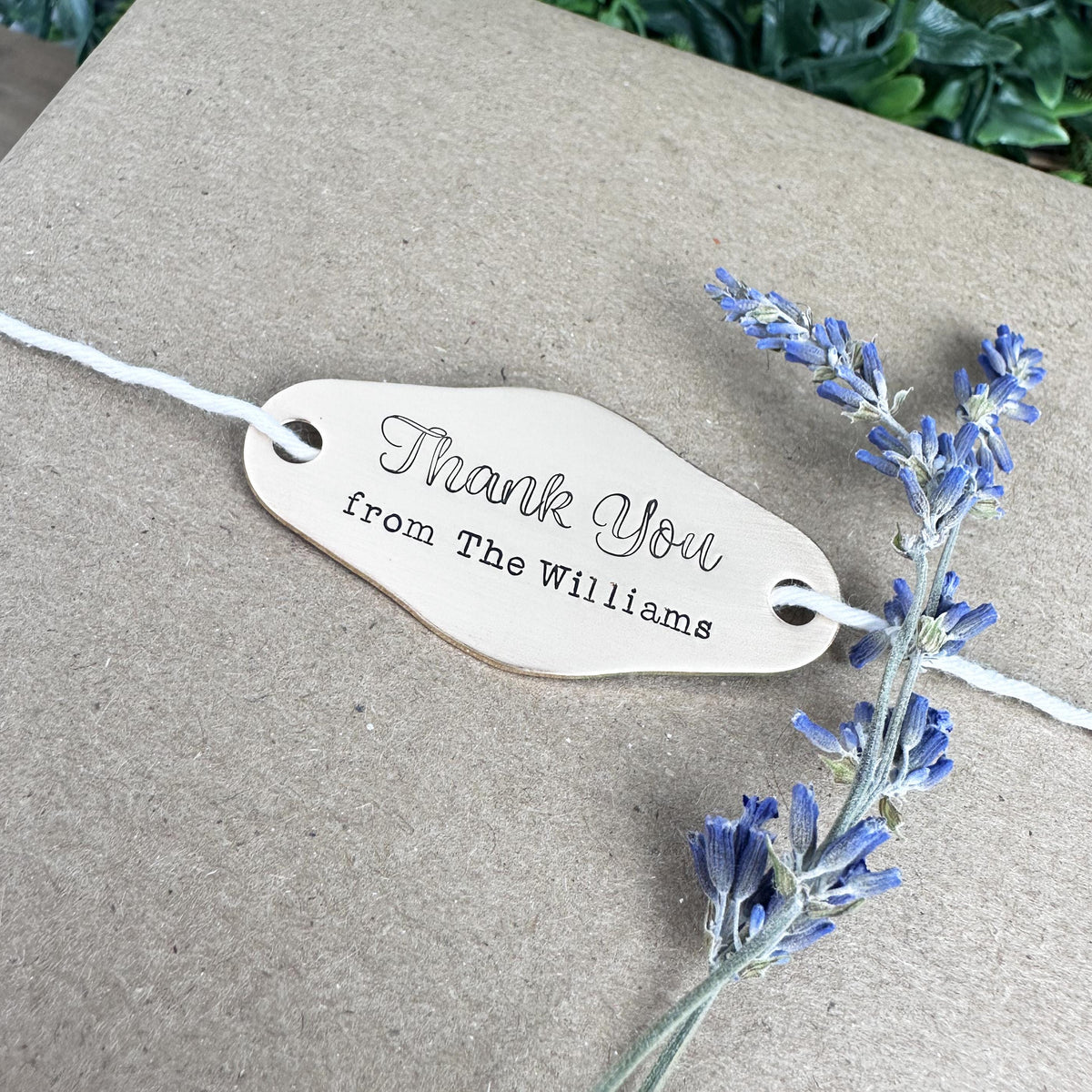 Custom Hand Stamped Brass or Copper Gift Tag: Personalized Thank You