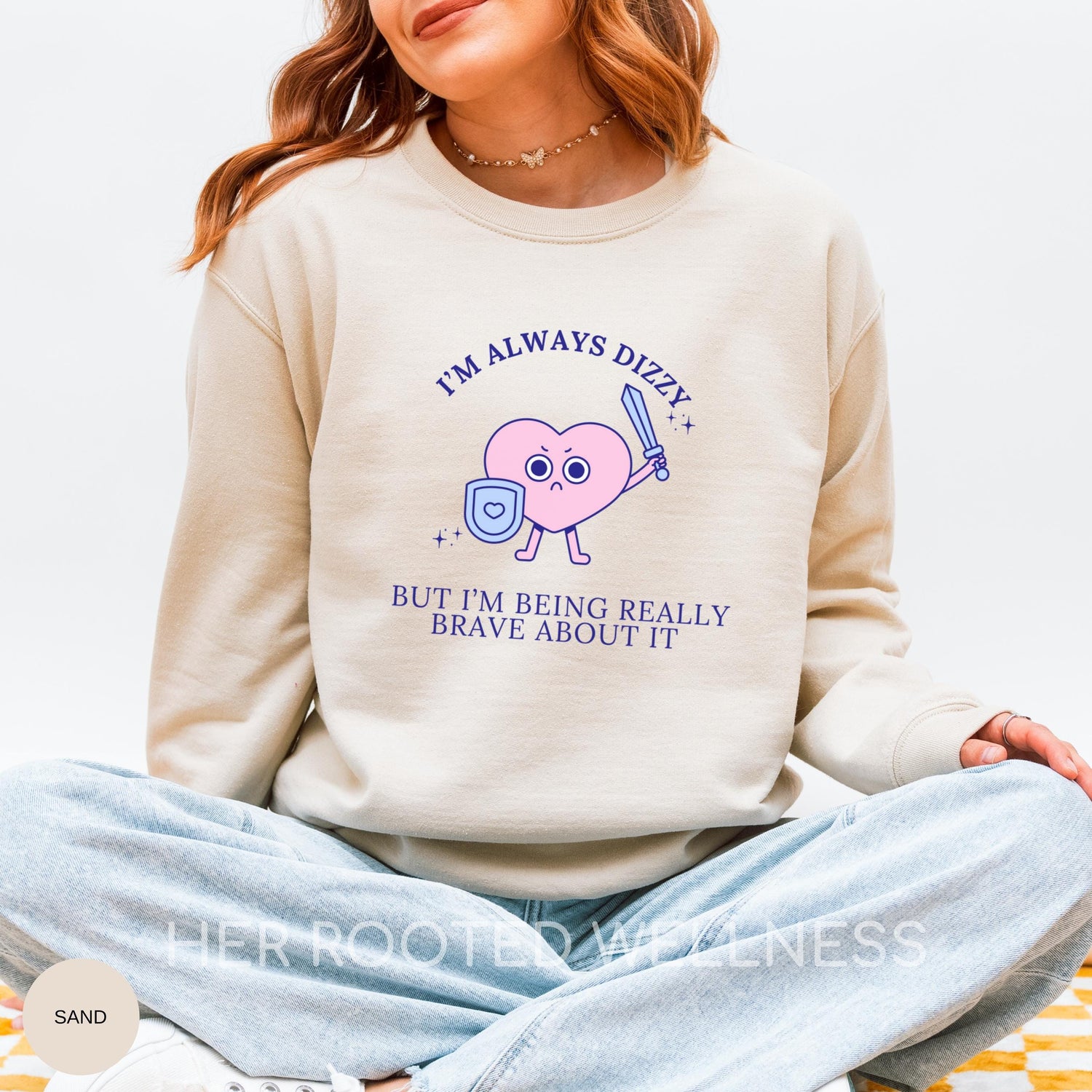 Funny POTS Syndrome Sweatshirt | Dysautonomia Awareness Sweater, Postural Orthostatic Tachycardia Syndrome Crewneck, Chronic Dizziness Humor