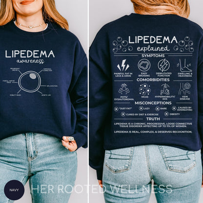 Lipedema Awareness Sweatshirt | Cozy Lipoedema Jumper | Adipose Disease Crewneck Sweater | Fat Disorder Educational Advocacy Gift