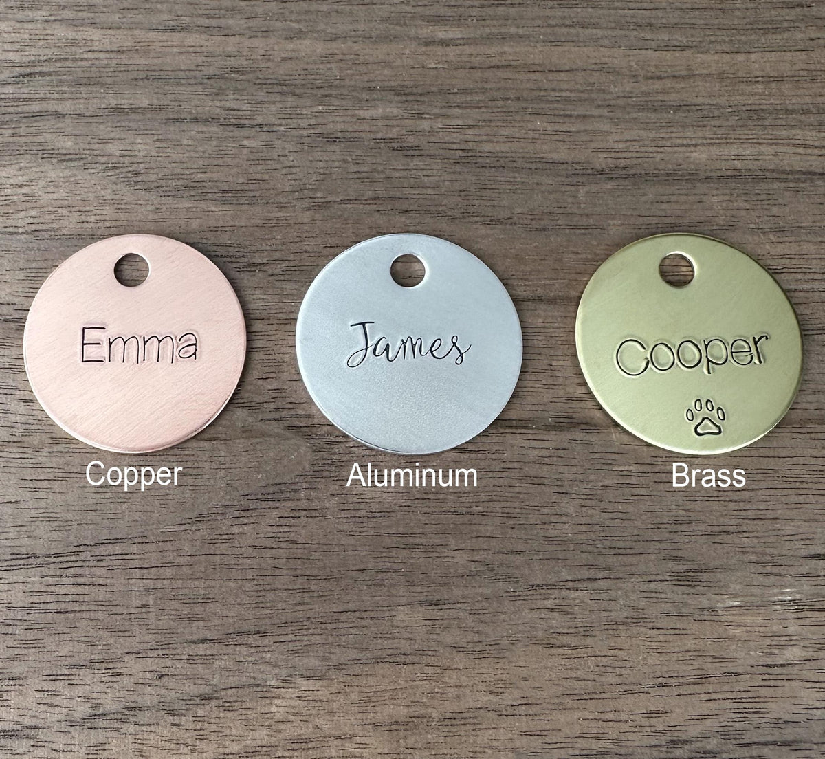 Personalized Stocking Tag: Custom Hand Stamped Brass or Copper Name Tag