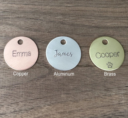 Personalized Stocking Tag: Custom Hand Stamped Brass or Copper Name Tag