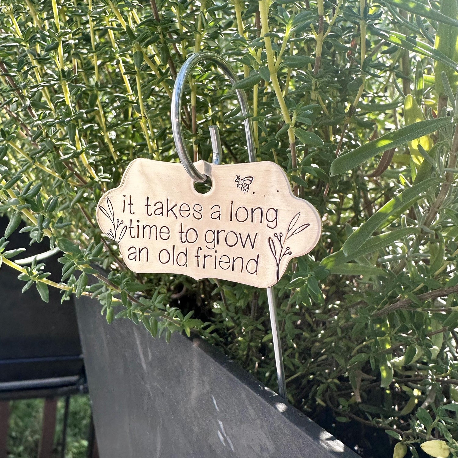 Hand Stamped Garden Stake: Custom Herb &amp; Vegetable Plant Marker