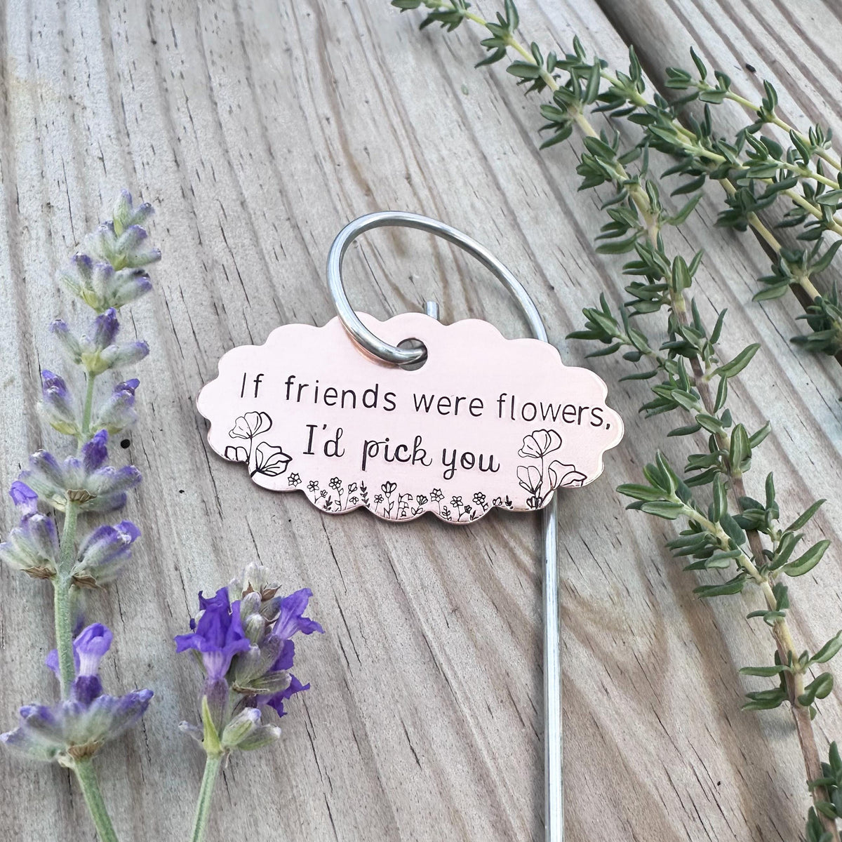Hand Stamped Plant Marker, &