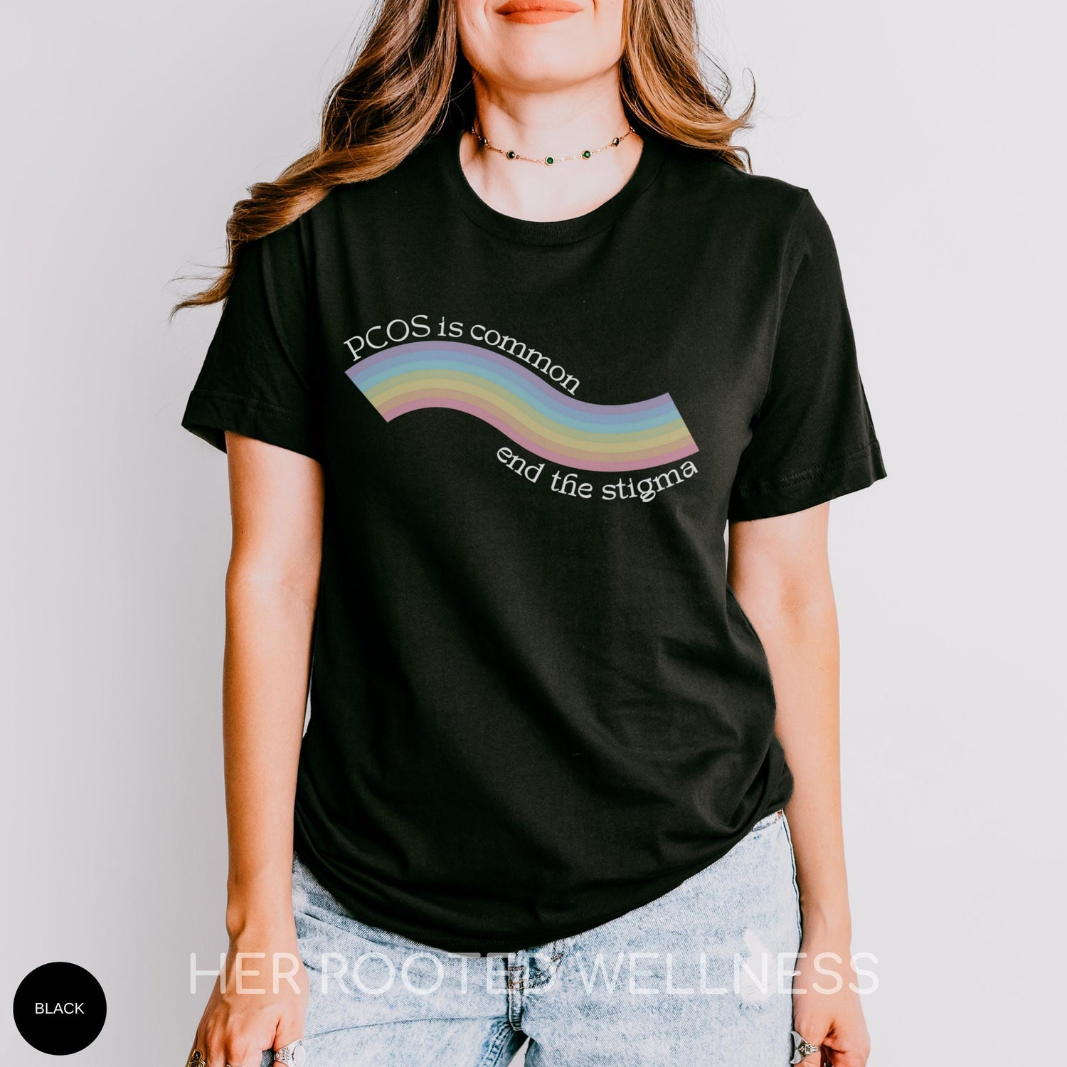 PCOS Awareness Rainbow Shirt | Polycystic Ovary Syndrome Pastel T-Shirt | OBGYN Women&amp;