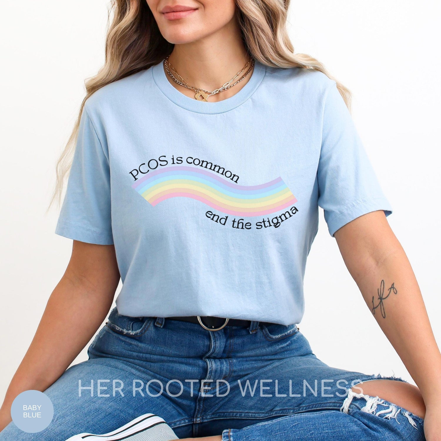 PCOS Awareness Rainbow Shirt | Polycystic Ovary Syndrome Pastel T-Shirt | OBGYN Women&amp;