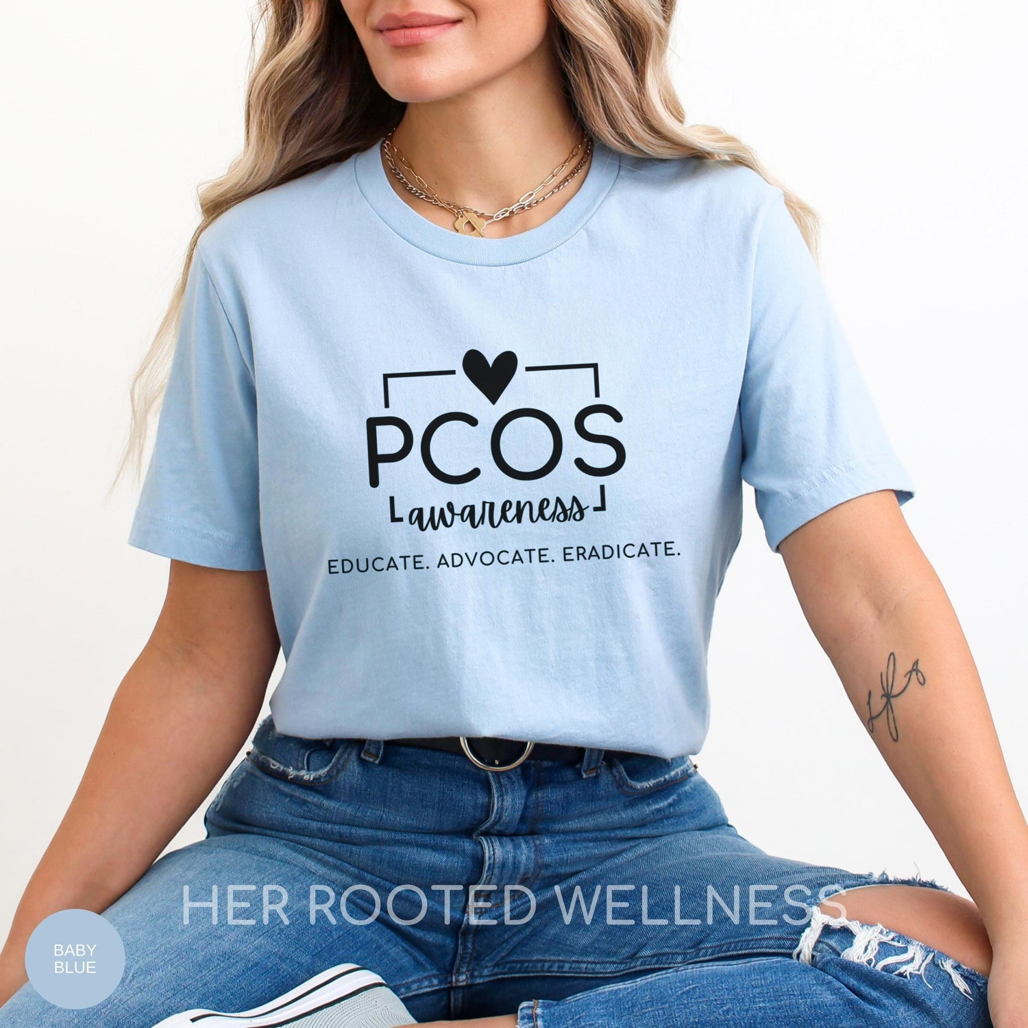 PCOS Awareness Shirt | Polycystic Ovary Syndrome T-Shirt | Teal Support | OBGYN Women&amp;