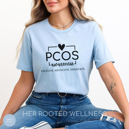PCOS Awareness Shirt | Polycystic Ovary Syndrome T-Shirt | Teal Support | OBGYN Women&amp;