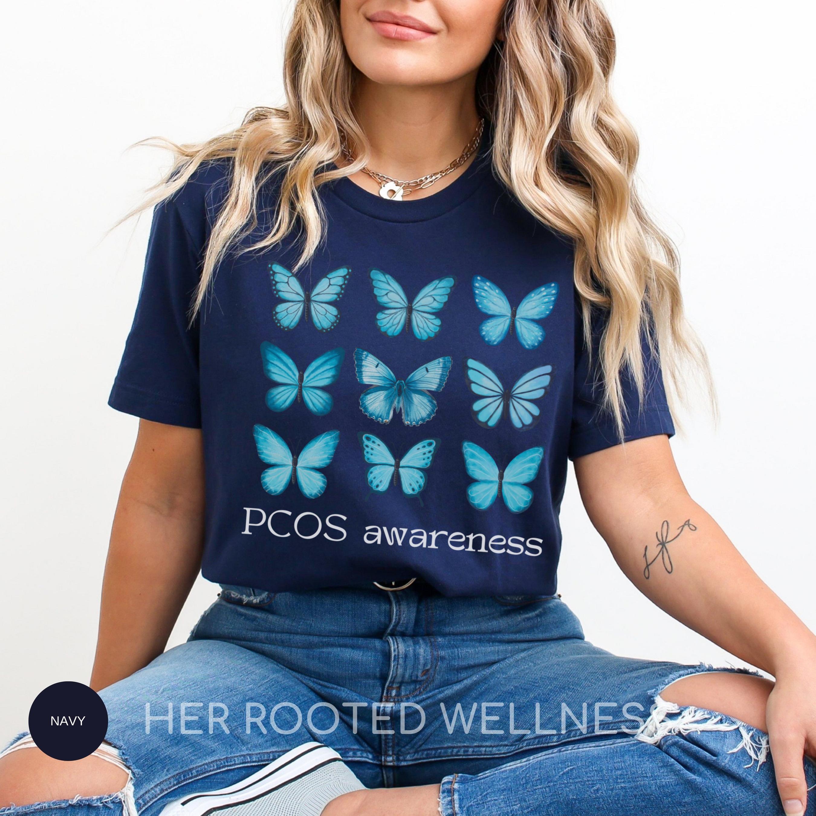 PCOS Awareness Butterfly Shirt | Polycystic Ovary Syndrome T-Shirt | PCOS Gift | OBGYN gift | Women&amp;