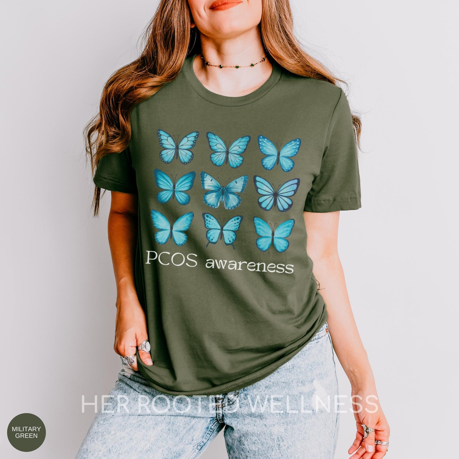 PCOS Awareness Butterfly Shirt | Polycystic Ovary Syndrome T-Shirt | PCOS Gift | OBGYN gift | Women&amp;