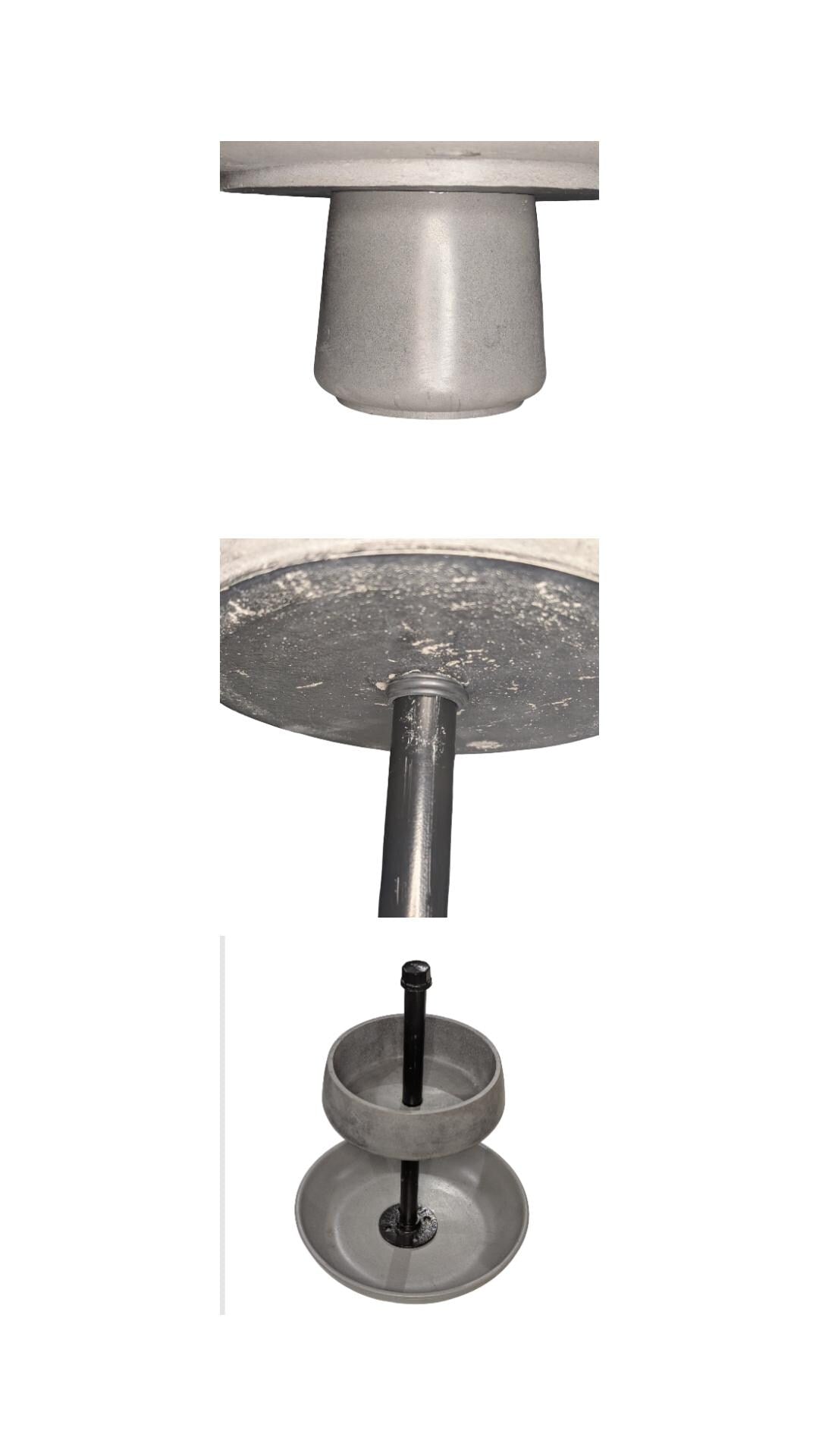 Handmade Concrete Tiered Tray with Adjustable Top | 19&amp;quot; Tall Modern Industrial Display Stand | 2-Tier Concrete Bowl Organizer