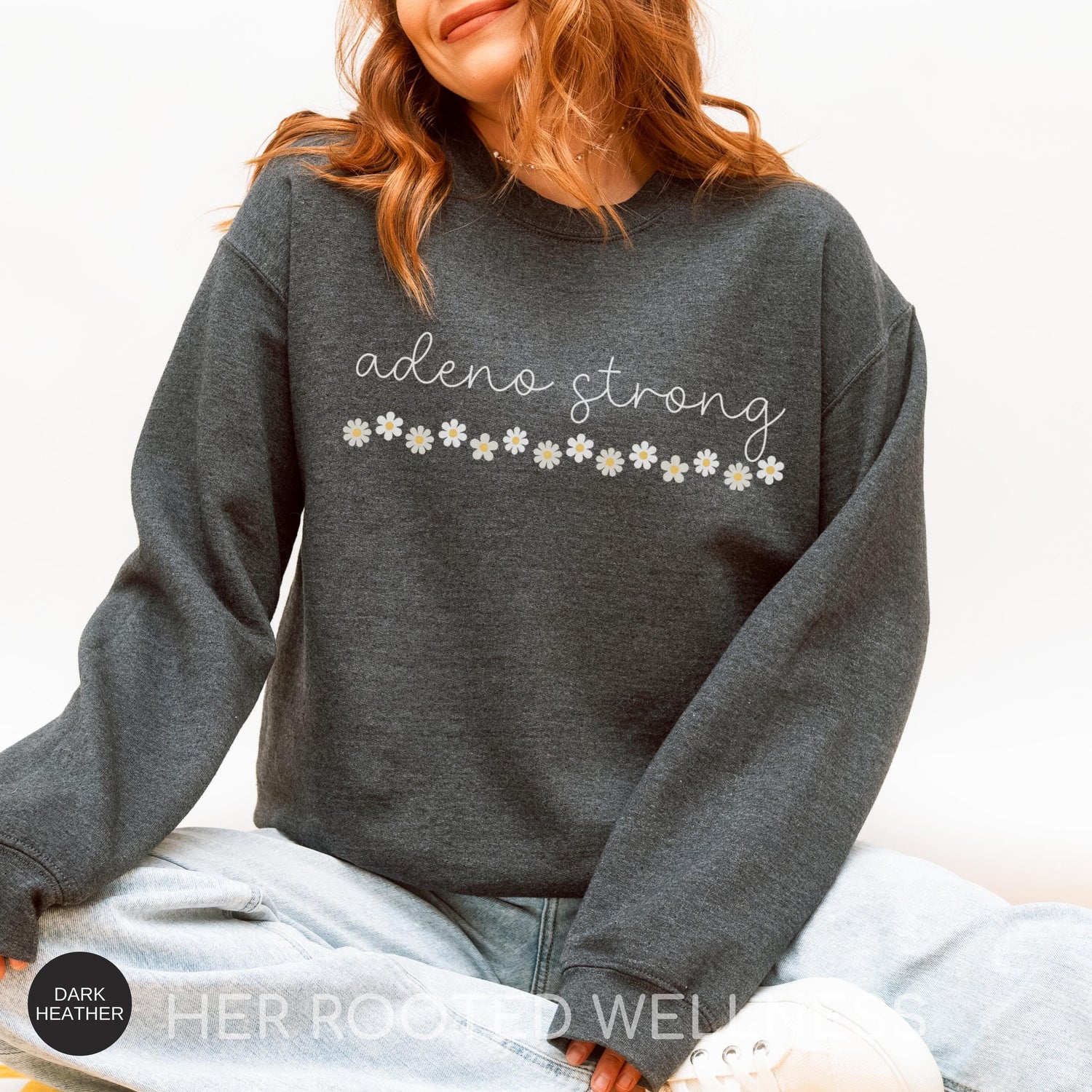 Adenomyosis Strong Sweatshirt | Adeno Awareness Crewneck Sweater | Cozy Flare Day Crew Neck Jumper | Care Package Support Gift Idea